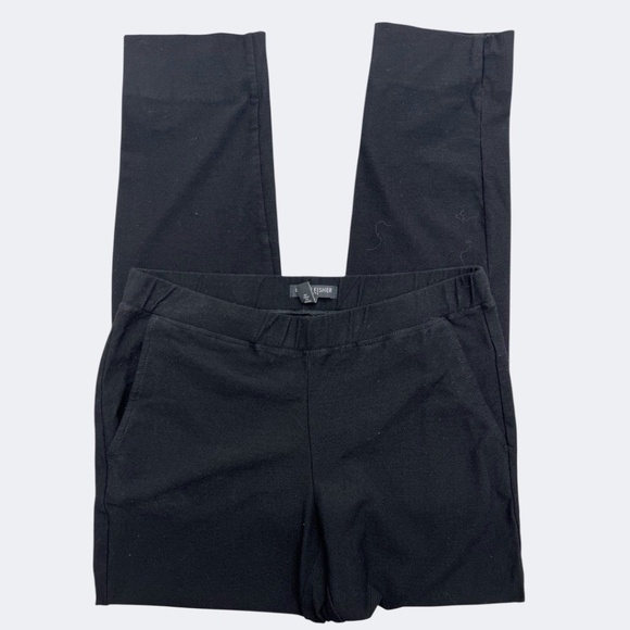 Eileen Fisher Pant Women PP Black Stretch Crepe PullOn Washable Crop Leggings - Picture 3 of 7